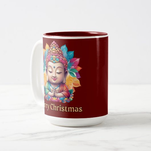 Tasse 2 Couleurs Noël bouddhiste (Devant gauche)