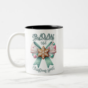 Tasse 2 Couleurs Noël Bow Noël Ginger Pread Bow Festif