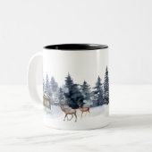 Tasse 2 Couleurs Noël Cabane d'Hiver (Devant gauche)