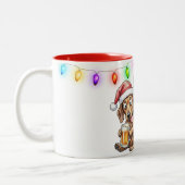 Tasse 2 Couleurs Noël Caniche Fun Dachshund (Gauche)
