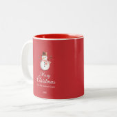 Tasse 2 Couleurs Noël classique Red Snowman (Devant gauche)