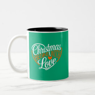 Tasse 2 Couleurs Noël Commence Avec Amour Art numérique Design