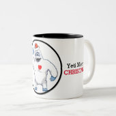 Tasse 2 Couleurs Noël d'amour de yeti (Devant droit)