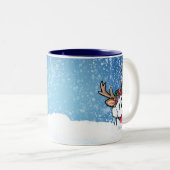 Tasse 2 Couleurs Noël de Bichon Frise Reindeer (Devant droit)