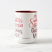 Tasse 2 Couleurs Noël de cacao chaud rouge (Centre)