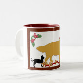 Tasse 2 Couleurs Noël de chien d'arrêt de Mug~Golden (Devant gauche)