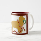Tasse 2 Couleurs Noël de chien d'arrêt de Mug~Golden (Devant droit)