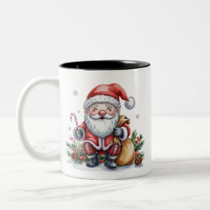 Tasse 2 Couleurs Noël de Gnome Saison d'Hiver Amoureux de Gnomes Va