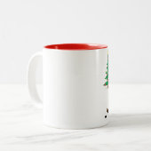 Tasse 2 Couleurs Noël de Hockey Père Noël (Devant gauche)