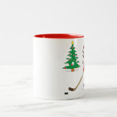 Tasse 2 Couleurs Noël de Hockey Père Noël (Centre)
