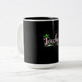 Tasse 2 Couleurs Noël de l'enseignant (Devant gauche)