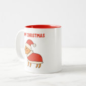 Tasse 2 Couleurs Noël de mignonne Capybara (Devant gauche)