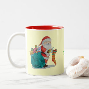 Tasse 2 Couleurs Noël de père a barré les cadeaux enveloppés pa