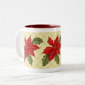 Tasse 2 Couleurs Noël de Poinsettia (Devant gauche)