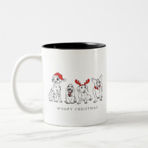 Tasse 2 Couleurs Noël des chiens de Noël Les chiens de Père Noë