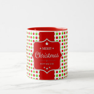 Tasse 2 Couleurs Noël des Pois jolies et colorées