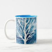 Tasse 2 Couleurs Noël du bouleau blanc d'hiver (Gauche)