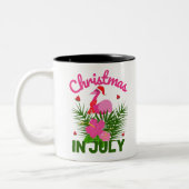 Tasse 2 Couleurs Noël en juillet joli été flamingo (Gauche)