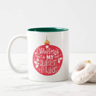Tasse 2 Couleurs Noël Est Ma Jolie Typographie De L'Endroit