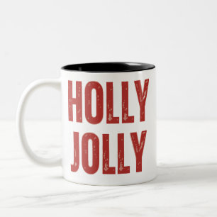 Tasse 2 Couleurs Noël familial rétro joyeux et assorti