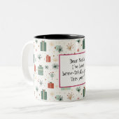 Tasse 2 Couleurs Noël festif amusant (Devant gauche)