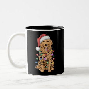 Tasse 2 Couleurs Noël Golden Retriever Amoureux des chiens Cadeau M