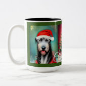 Tasse 2 Couleurs Noël Irish Wolfhounds et Tree (Gauche)