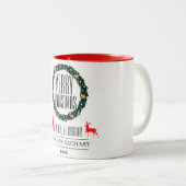 Tasse 2 Couleurs Noël Jours fériés Script Famille (Devant droit)