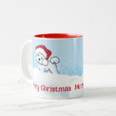 Tasse 2 Couleurs Noël KiniArt Bichon Frise (Devant gauche)
