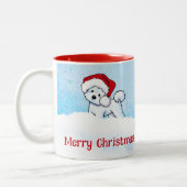 Tasse 2 Couleurs Noël KiniArt Bichon Frise (Gauche)