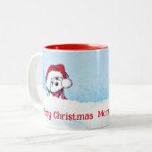 Tasse 2 Couleurs Noël KiniArt Bichon Frise (Devant gauche)