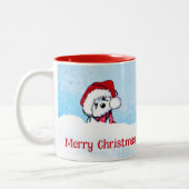 Tasse 2 Couleurs Noël KiniArt Bichon Frise (Gauche)