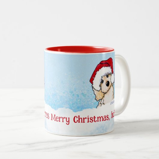 Tasse 2 Couleurs Noël KiniArt Cavapoo (Devant droit)