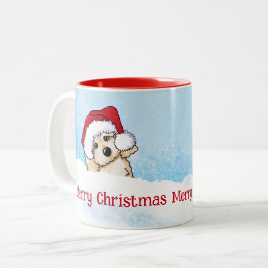 Tasse 2 Couleurs Noël KiniArt Cavapoo (Devant gauche)