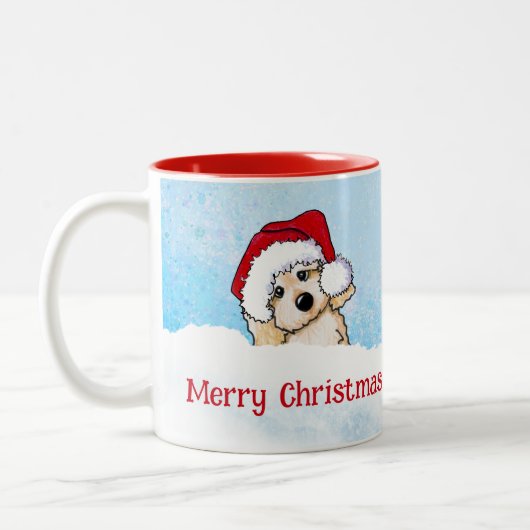 Tasse 2 Couleurs Noël KiniArt Cavapoo (Gauche)