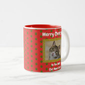 Tasse 2 Couleurs Noël Meilleur Chat Maman Ever Pet Photo (Devant droit)