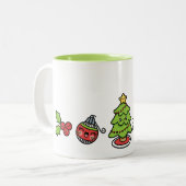 Tasse 2 Couleurs Noël mignon (Devant gauche)