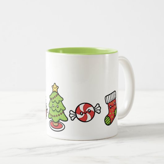 Tasse 2 Couleurs Noël mignon (Devant droit)