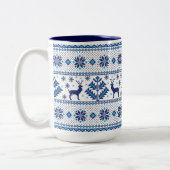 Tasse 2 Couleurs Noël - Motif du chandail de Noël (Gauche)