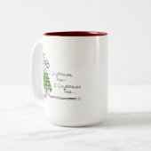 Tasse 2 Couleurs Noël Mouse mignonne Drôle Vacances (Devant gauche)