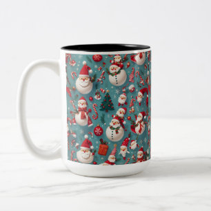 Tasse 2 Couleurs Noël père Noël Snowman