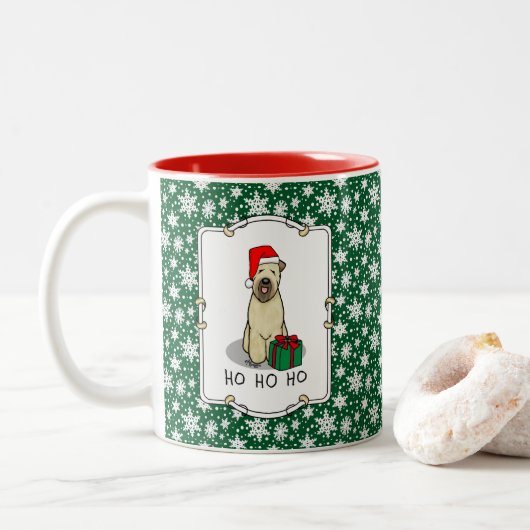 Tasse 2 Couleurs Noël Père Noël Wheaten Terrier (blé 1b2) mignonne (Avec donut)