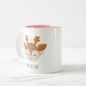 Tasse 2 Couleurs Noël personnalisé mignon Cerf personnalisé (Devant gauche)