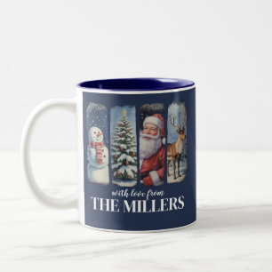 Tasse 2 Couleurs Noël personnalisé Santa Claus vintage bonhomme de
