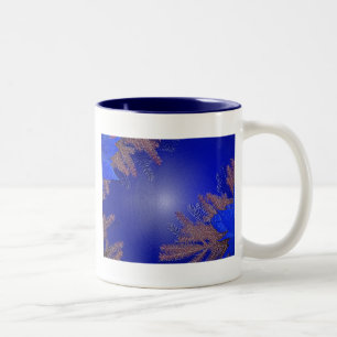 Tasse 2 Couleurs Noël Poinsettia Bleu II