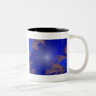 Tasse 2 Couleurs Noël Poinsettia Bleu II
