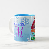 Tasse 2 Couleurs Noël rétro, Mele Kalikimaka Hula Dancer (Devant gauche)