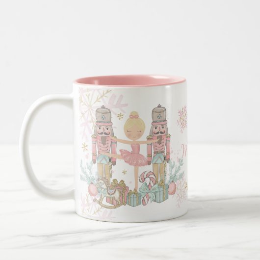 Tasse 2 Couleurs Noel rose pâle Pastel de Nutcracker (Gauche)