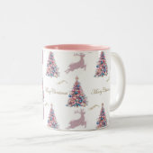 Tasse 2 Couleurs Noël Rose Pastel (Devant droit)
