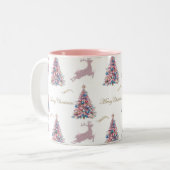 Tasse 2 Couleurs Noël Rose Pastel (Devant gauche)